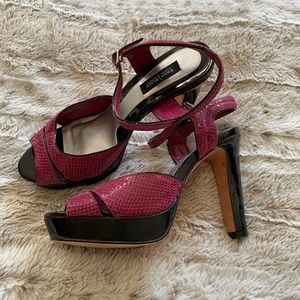 Platform Hot Pink & Black Heels